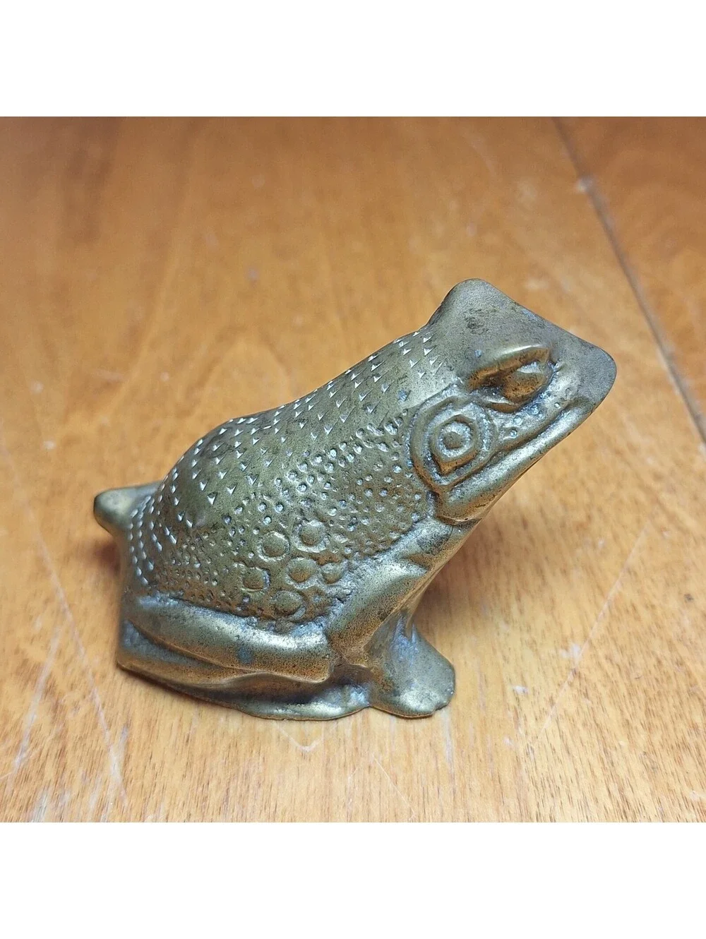 Vintage Solid Brass Frog Figurine/Paperweight 2